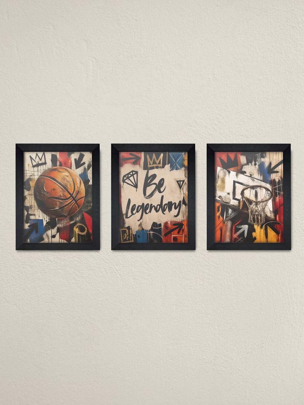 Basketball Framed Wall Art Set of 3